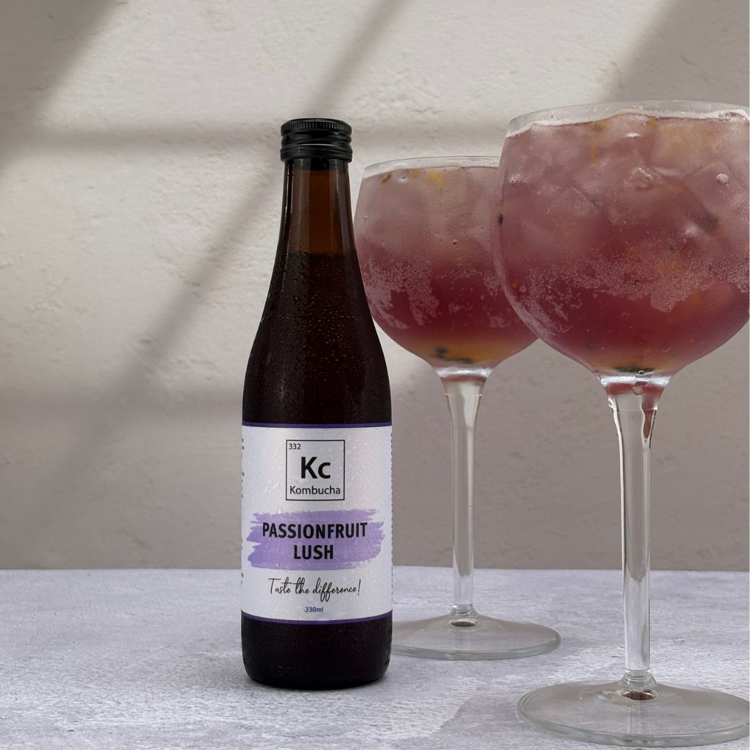 Dark and Stormy kombucha cocktail