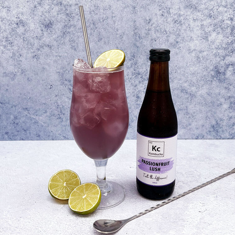 Dark and Stormy kombucha cocktail